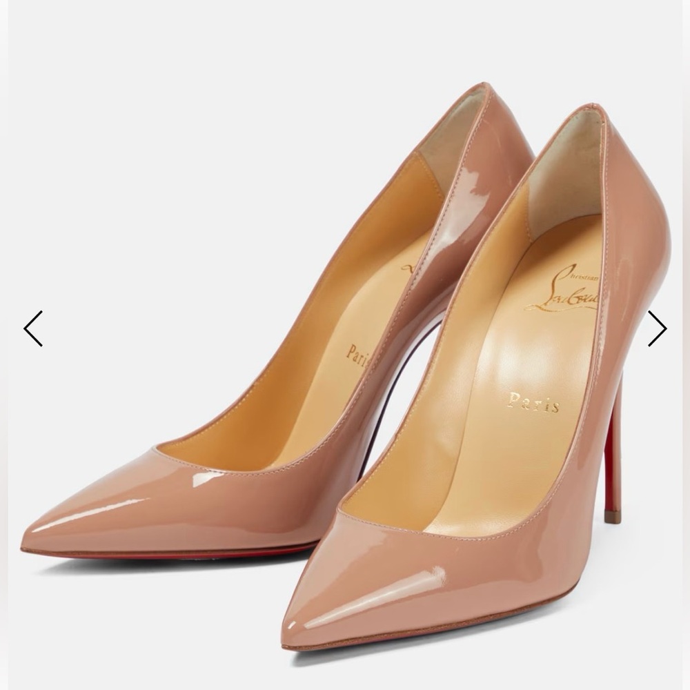 Christian Louboutin 100mm (blush) Kate patent leather pumps (42.5)